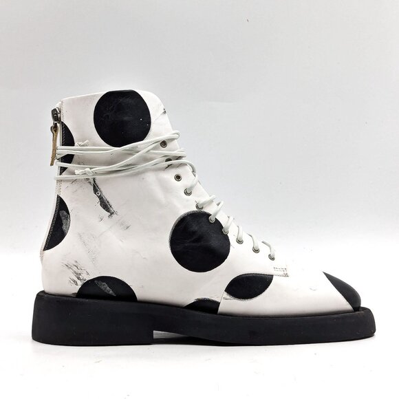 Marsell Women Gomello Polka Dots Screen Print Leather Boots 7US EUR37 - Picture 10 of 10